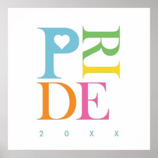 HELLE, SCHÖNE, FARBHAFTE FUN PRIDE TYPOGRAPHIE POSTER (Vorne)