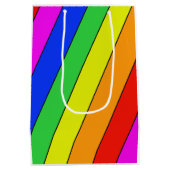 Helle schöne Regenbogen-STRIPES Mittlere Geschenktüte (Rückseite)