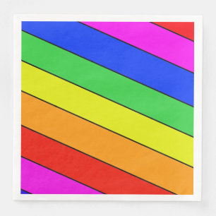 Helle schöne STREIFEN in einem Regenbogen Serviette