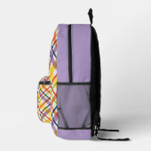 Helle Schulkariert lila Monogramm Bedruckter Rucksack (Rechts)