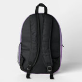 Helle Schulkariert lila Monogramm Bedruckter Rucksack (Rückseite)