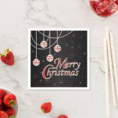 Helle schwarze, rote und weiße frohe Weihnachten Serviette (Beispiel)