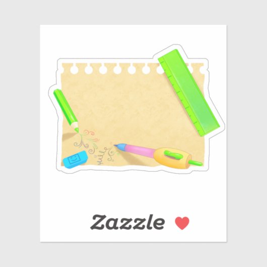 Helle Scrapbook-Aufkleber, altes Papier mit Schrei Aufkleber (Blatt)