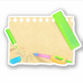 Helle Scrapbook-Aufkleber, altes Papier mit Schrei Aufkleber (Vorderseite)