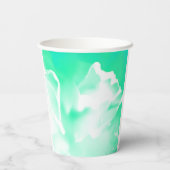 Helle Seafoam Green Blume Print Paper Cup Pappbecher (Rückseite)