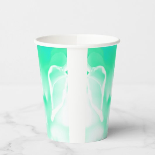 Helle Seafoam Green Blume Print Paper Cup Pappbecher (Links)