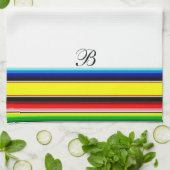 Helle Seifenstreifen, monogramm Küchentuch (Gefaltet)