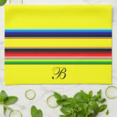 Helle Seifenstreifen, monogramm Küchentuch (Gefaltet)