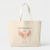 Helle Seite des Lebens Rosa Flamingo Jumbo Stoffbeutel (Vorne)