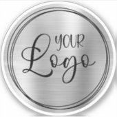 Helle Silber-Folie Hier finden Sie Ihr Firmenlogo Aufkleber (Vorderseite)