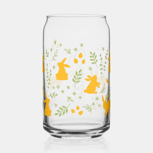 Helle Silhouette & Grünmuster Personalisiert Dosenglas (Rückseite)