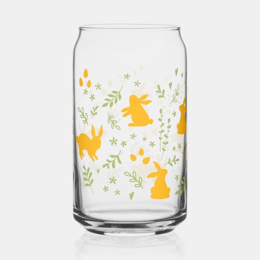 Helle Silhouette & Grünmuster Personalisiert Dosenglas (Links)