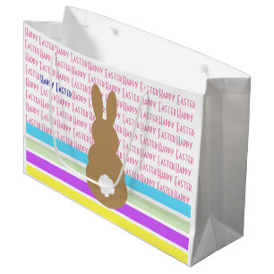 Helle Silhouette und fröhliches Osterdesign Große Geschenktüte