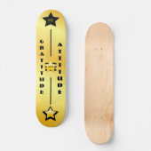 Helle Skateboard "Dankbarkeit mit Attitude" (Vorderseite)