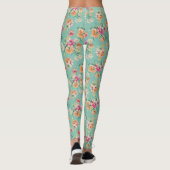 Helle Skizze Blumenmuster Leggings (Rückseite)