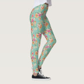 Helle Skizze Blumenmuster Leggings (Rechts)