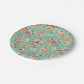 Helle Skizze-Blumenmuster Pappteller (Schrägansicht)