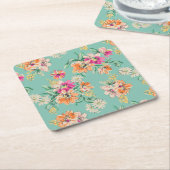 Helle Skizze-Blumenmuster Rechteckiger Pappuntersetzer (angewinkelt)
