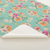 Helle Skizze-Blumenmuster Sherpadecke (3/4)