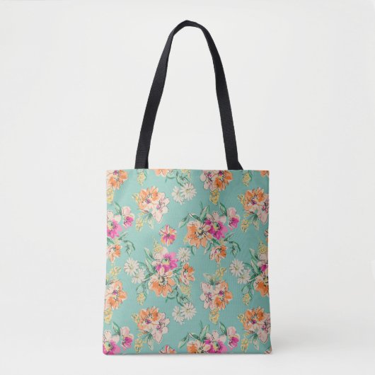 Helle Skizze-Blumenmuster Tasche (Vorderseite)