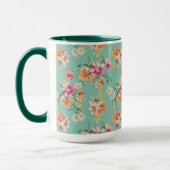 Helle Skizze-Blumenmuster Tasse (Links)
