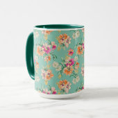 Helle Skizze-Blumenmuster Tasse (Vorderseite Links)
