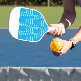 Helle Sky Blue Art Deco Waves White Cap Streifen Pickleball Schläger