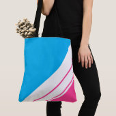 Helle Sky Blue Candy Pink White Racing Streifen Tasche (Von Nahem)