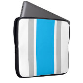 Helle Sky Blue Light Gray White Racing Streifen Laptopschutzhülle (Vorne Rechts)