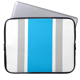 Helle Sky Blue Light Gray White Racing Streifen Laptopschutzhülle