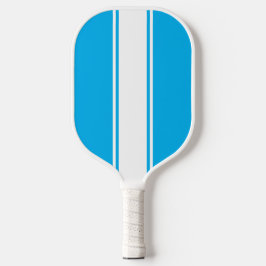 Helle Sky Blue Slim White Racing Streifen Pickleball Schläger