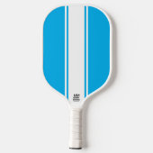 Helle Sky Blue Slim White Racing Streifen Pickleball Schläger (Rückseite)