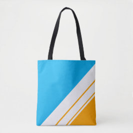 Helle Sky Blue Summer Yellow White Racing Streifen Tasche
