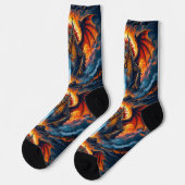 Helle Socken UNISEX Drache mit Schwert 0040758 (Linkes Detail)