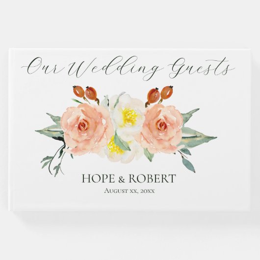 Helle Sommer-Blume Hochzeit Gästebuch (Vorderseite)