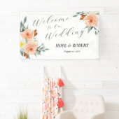 Helle Sommer-Blume Hochzeitsempfang Banner (Insitu)