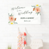 Helle Sommer-Blume Hochzeitsempfang Banner (Insitu)