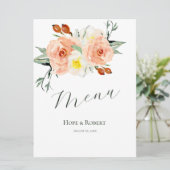 Helle Sommer-Blume Hochzeitsempfang Menükarte (Stehend Vorderseite)