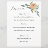 Helle Sommer-Blume Hochzeitsempfang Menükarte (Rückseite)