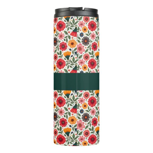 Helle Sommer-Blume Thermosbecher (Rückseite)