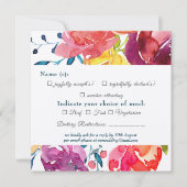 Helle Sommer farbenfrohe blumenreiche Hochzeit RSV Einladung (Vorderseite)