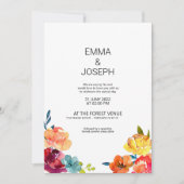 Helle Sommer farbenfrohe moderne blumenreiche Hoch Einladung (Vorderseite)