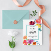 Helle Sommer farbenfrohe moderne blumenreiche Hoch Einladung