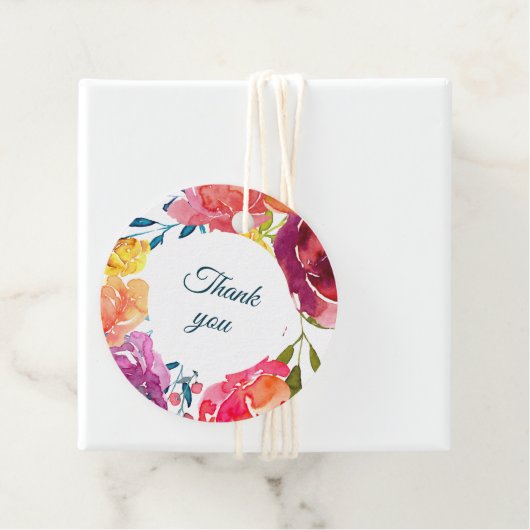 Helle Sommer farbenfrohe türkis Gastgeschenk Hochz Geschenkanhänger (Beispiel)