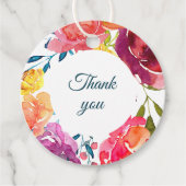 Helle Sommer farbenfrohe türkis Gastgeschenk Hochz Geschenkanhänger (Vorderseite)