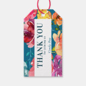 Helle Sommer farbenfrohe türkis Gastgeschenk Hochz Geschenkanhänger (Vorderseite)