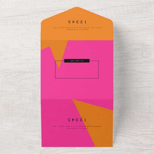 Helle Sommer Moderne Hochzeitseinladung All In One Einladung (Außenbereich)