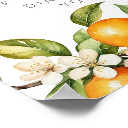 Helle Sommer Orangen Babydusche Windelwanne Poster (Ecke)