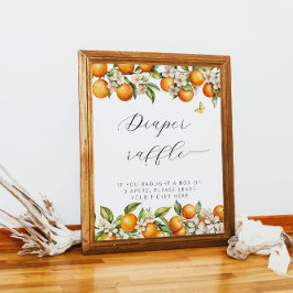 Helle Sommer Orangen Babydusche Windelwanne Poster