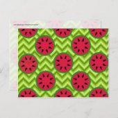 Helle Sommer-Picnic-Wassermelonen auf Green Zickza Postkarte (Vorne/Hinten)